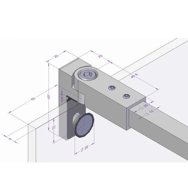 SS304/316 Stainless Steel flush-mounted glass holder
