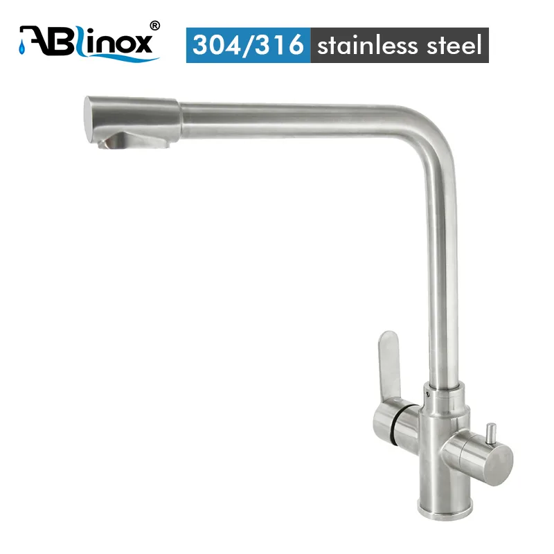 3 way stainless steel kitchen faucet