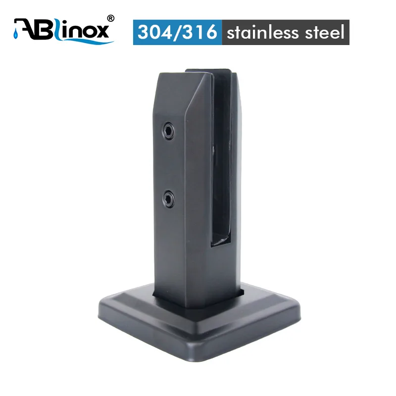 304 Stainless Steel Square black Glass Clamp