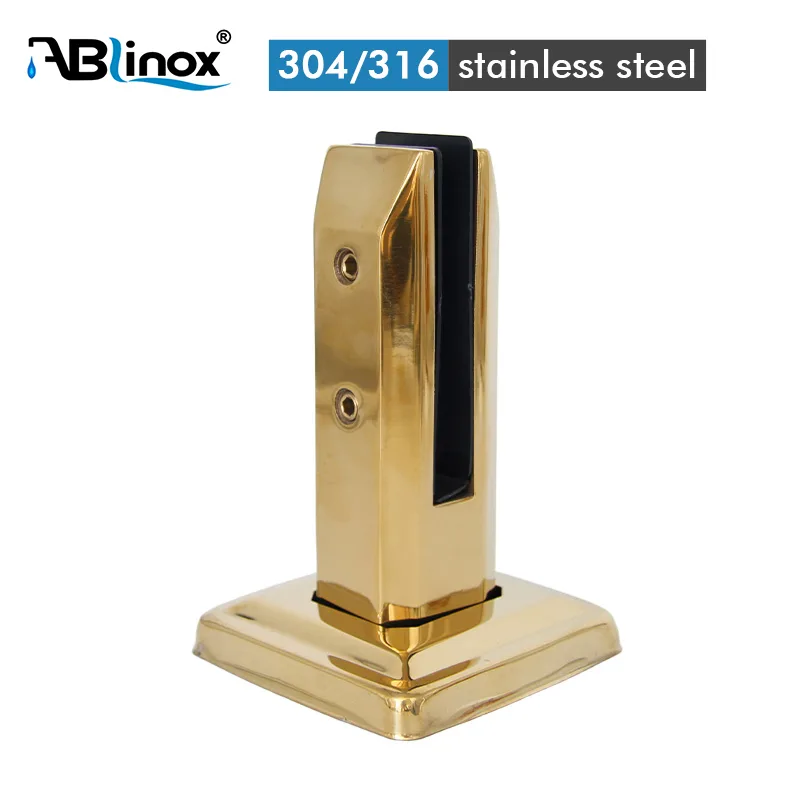 304 Stainless Steel Square gold Glass Clamp