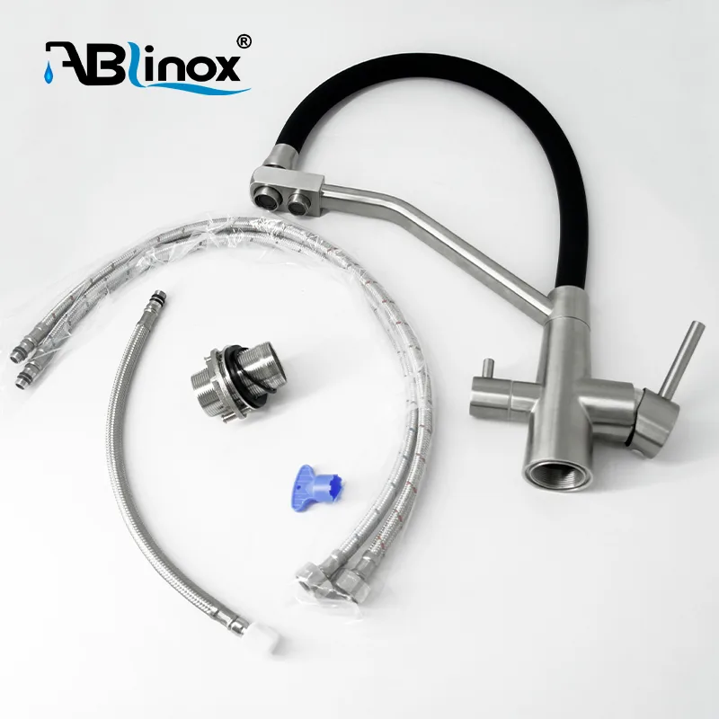 Stainless steel 3 way kitchen faucet