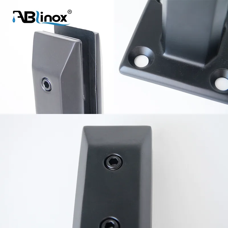 304 Stainless Steel Square black Glass Clamp