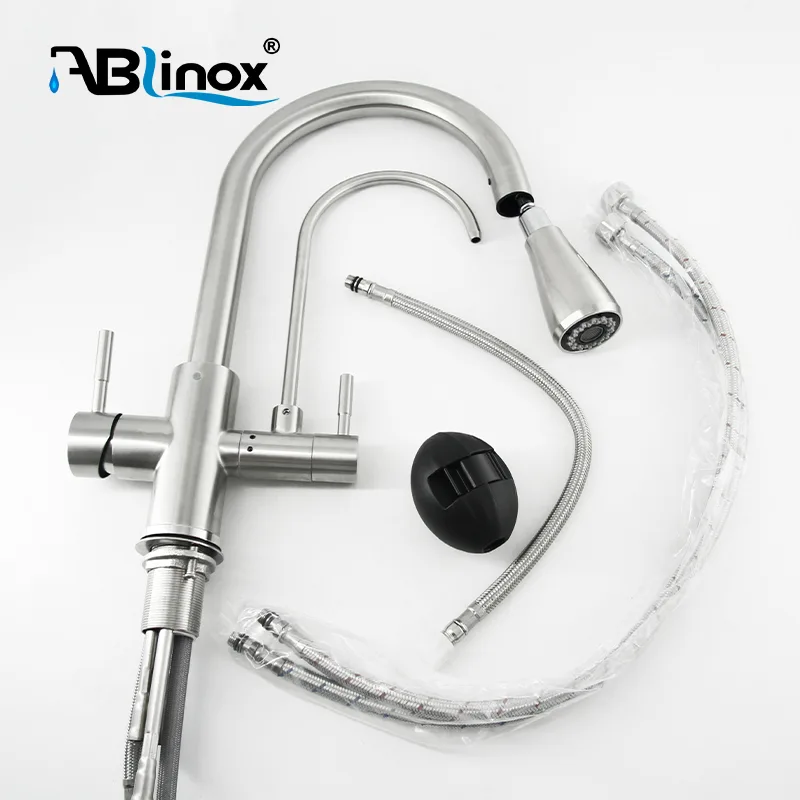 Stainless Steel pull out and 3 way faucet