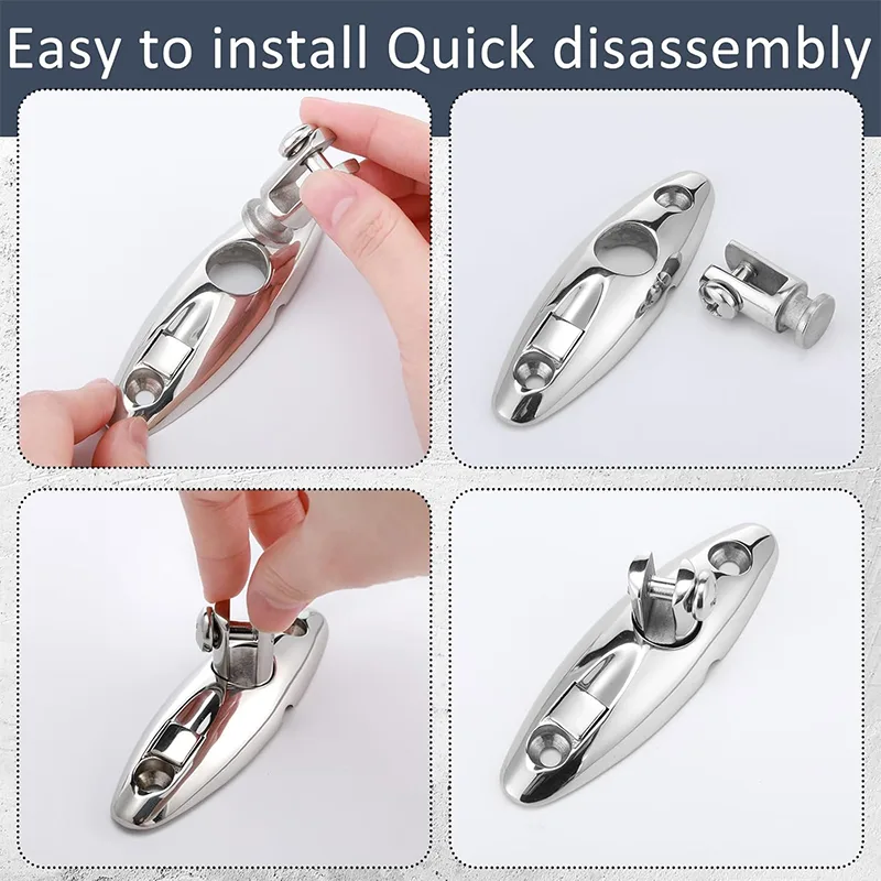 Stainless Steel Bimini Top 360° Swivel Deck Hinge