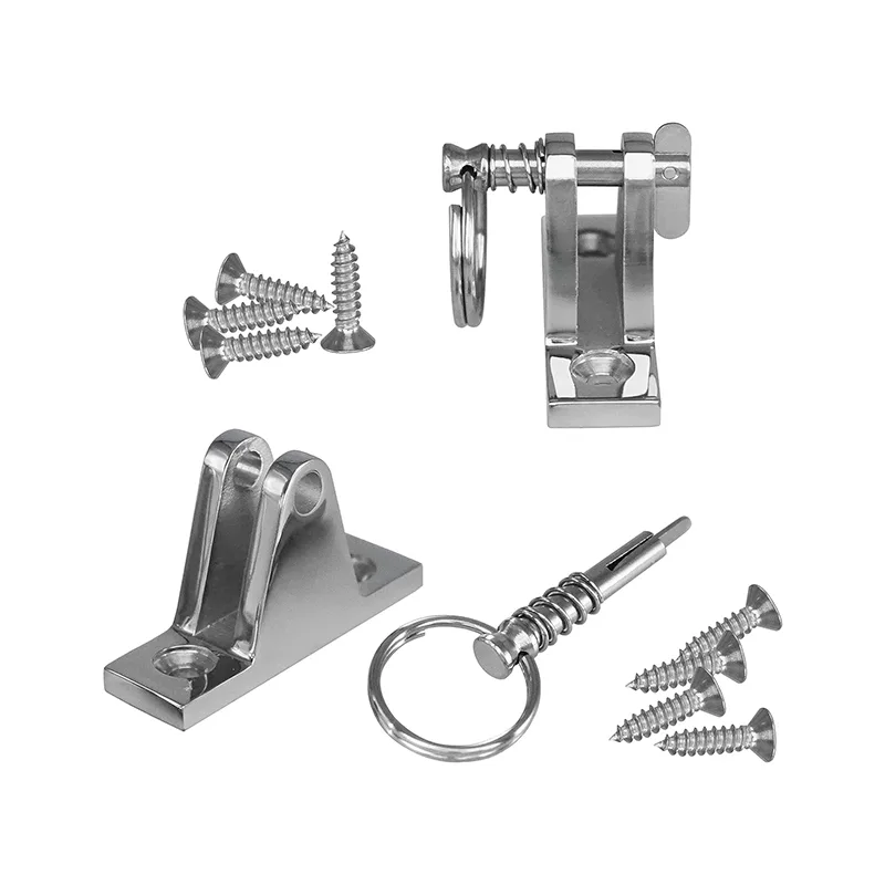 Stainless Steel Bimini Top Deck Hinge Hardware with Pin and Ring