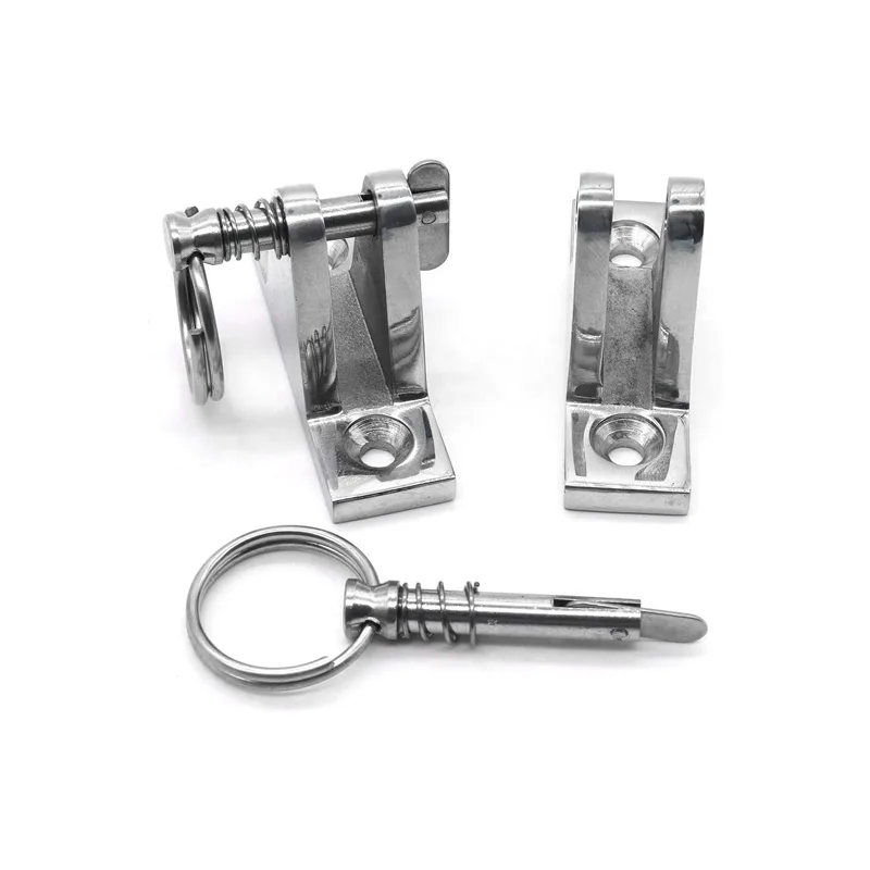 Stainless Steel Bimini Top Deck Hinge Hardware with Pin and Ring