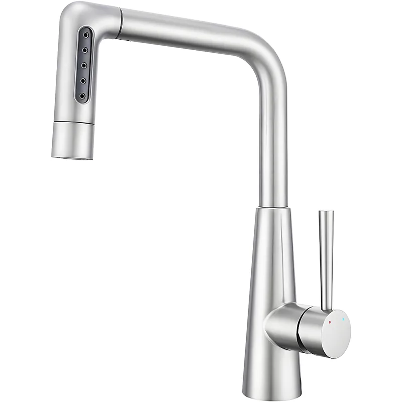 Stainless Steel 5 spray modes pull-out kitchen faucet