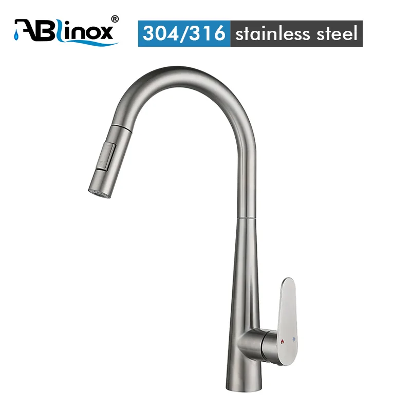 304 Stainless Steel pull-out kitchen faucet