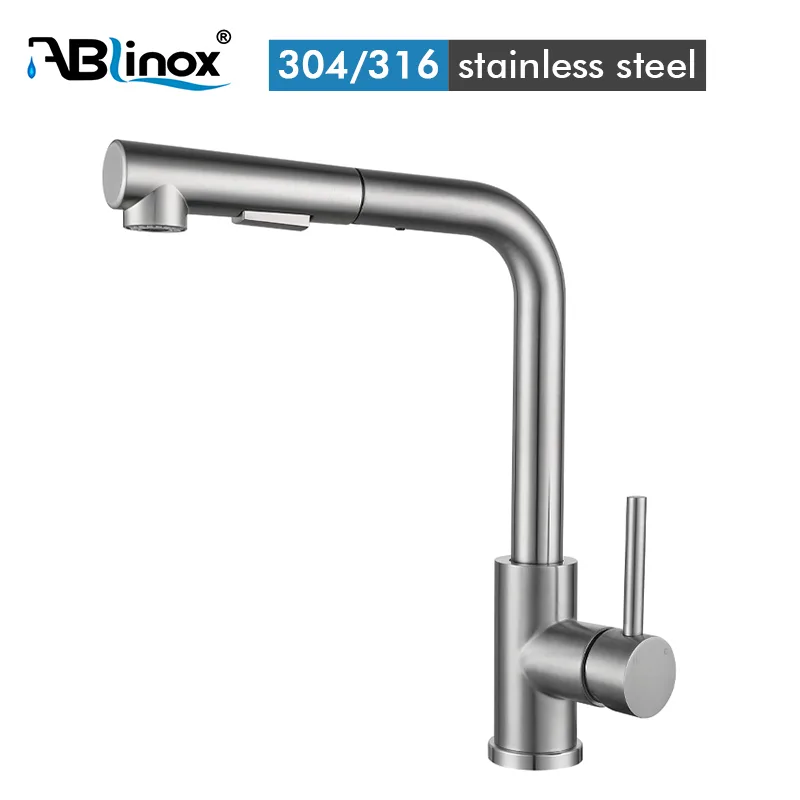 304 Stainless Steel Pull-out Kitchen Faucet