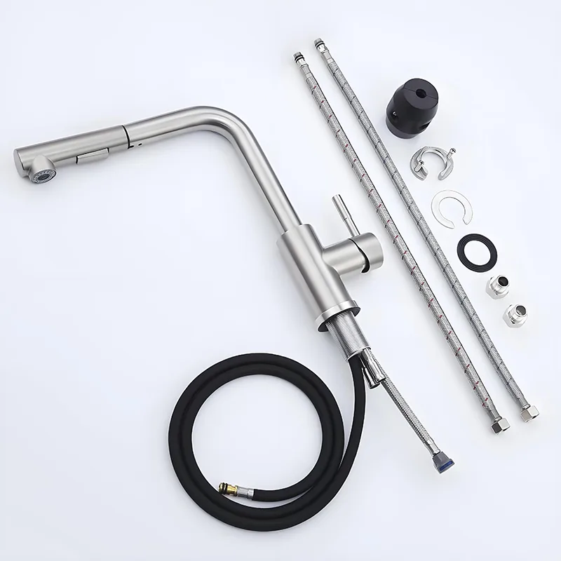 304 Stainless Steel Pull-out Kitchen Faucet