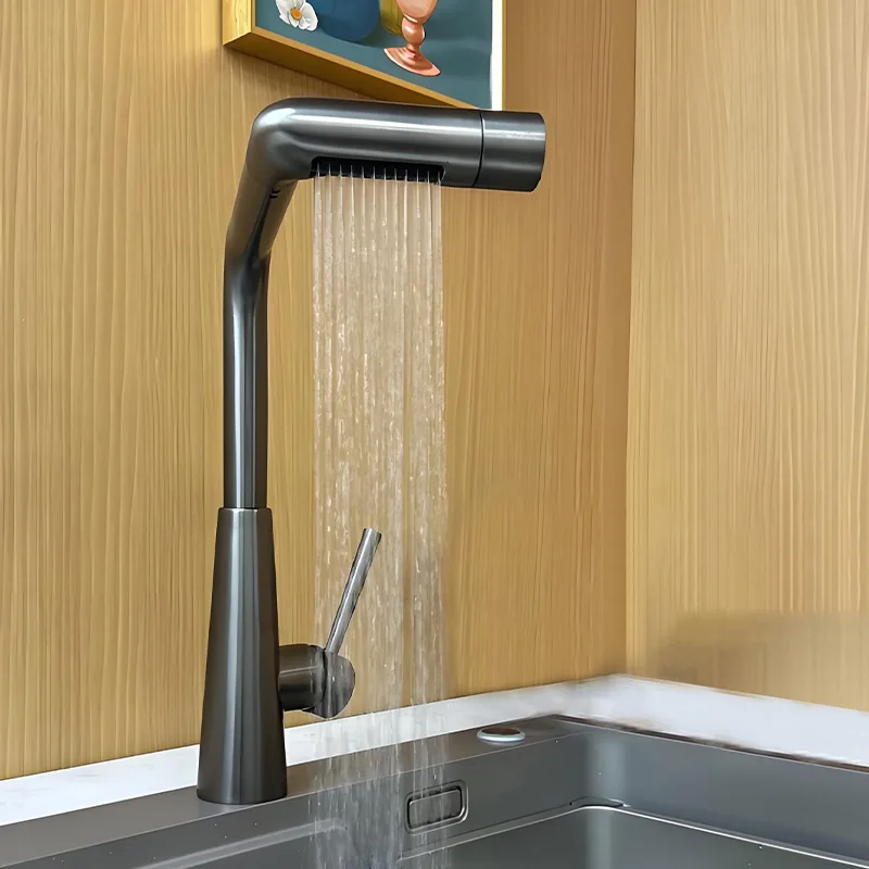 Stainless Steel 5 spray modes pull-out kitchen faucet