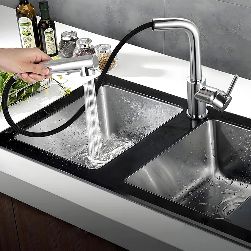 304 Stainless Steel Pull-out Kitchen Faucet