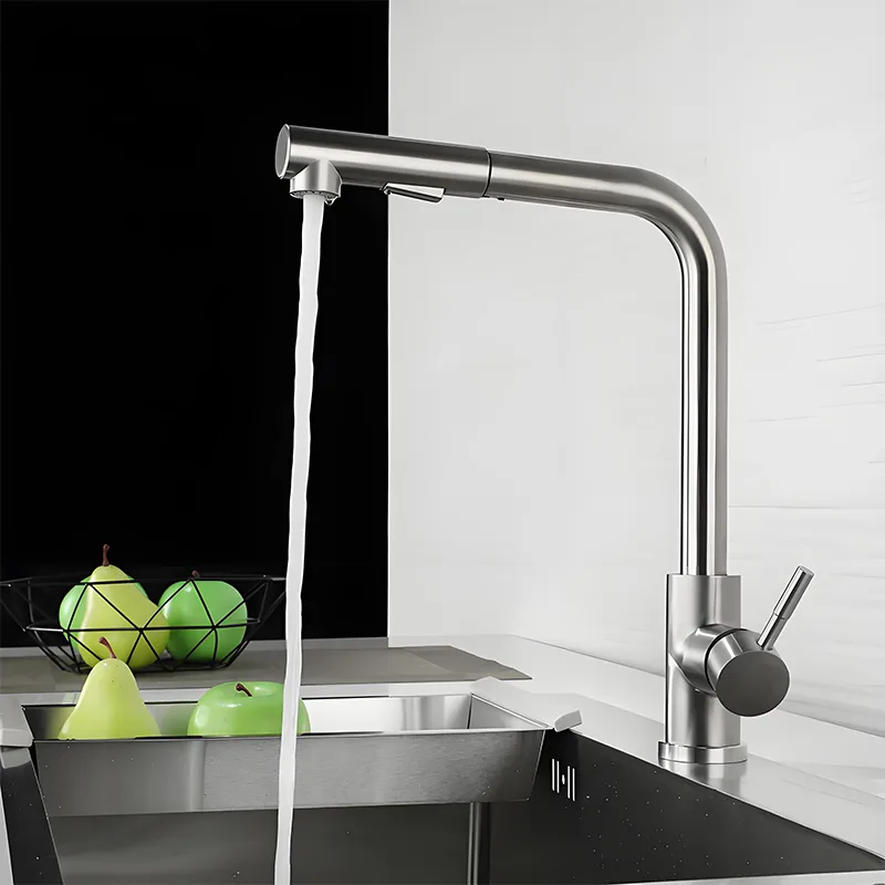 304 Stainless Steel Pull-out Kitchen Faucet