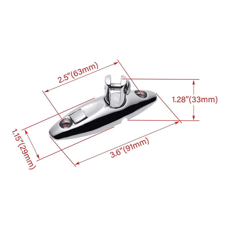 Stainless Steel Bimini Top 360° Swivel Deck Hinge