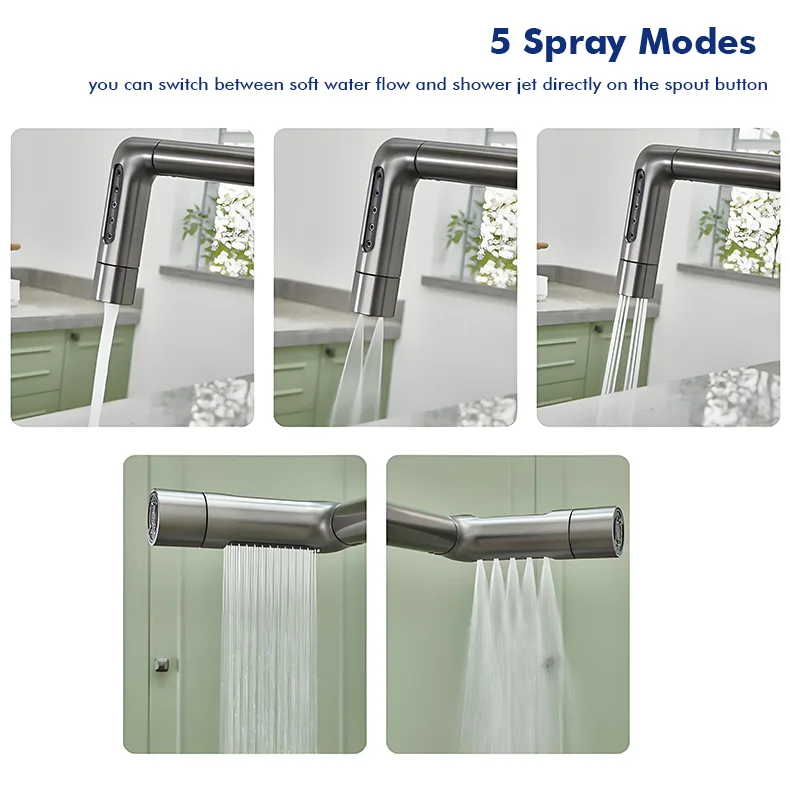 Infrared sensing stainless steel Pull-out kitchen faucet
