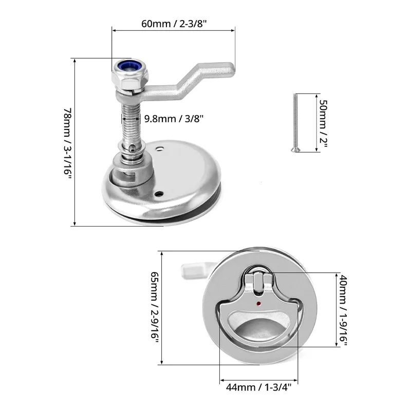 Stainless Steel Marine Boat Floor Buckle Hatch Latch