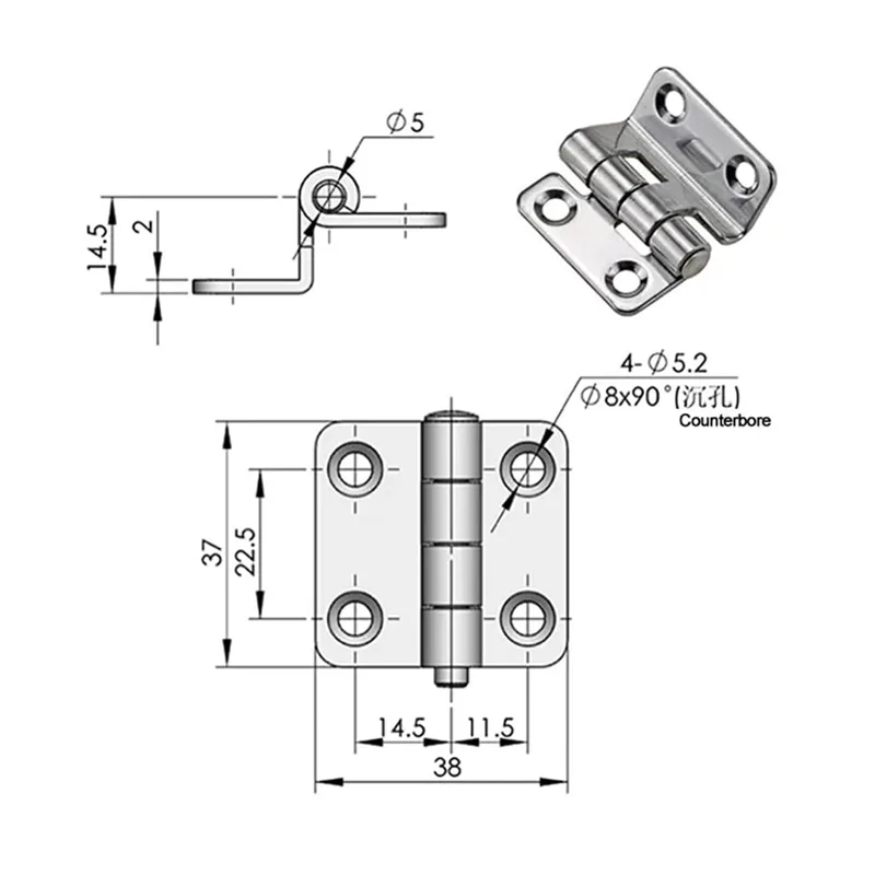 Curved Hinge 304 Stainless Steel Industrial Machinery Equipment Curved Hinge 304 Stainless Steel Industrial Machinery Equipment