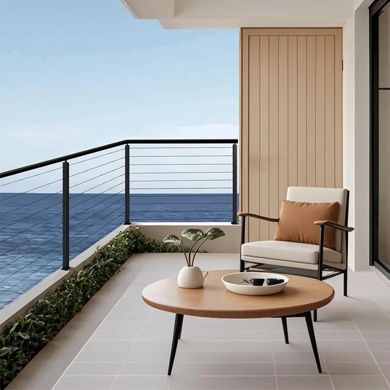 Stainless Steel Black Stair Cable Railing Post Stainless Steel Black Stair Cable Railing Post