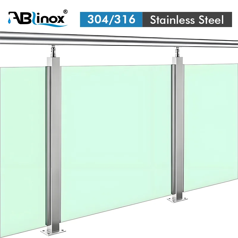 Custom 304 Stainless Steel Glass Balustrade Post