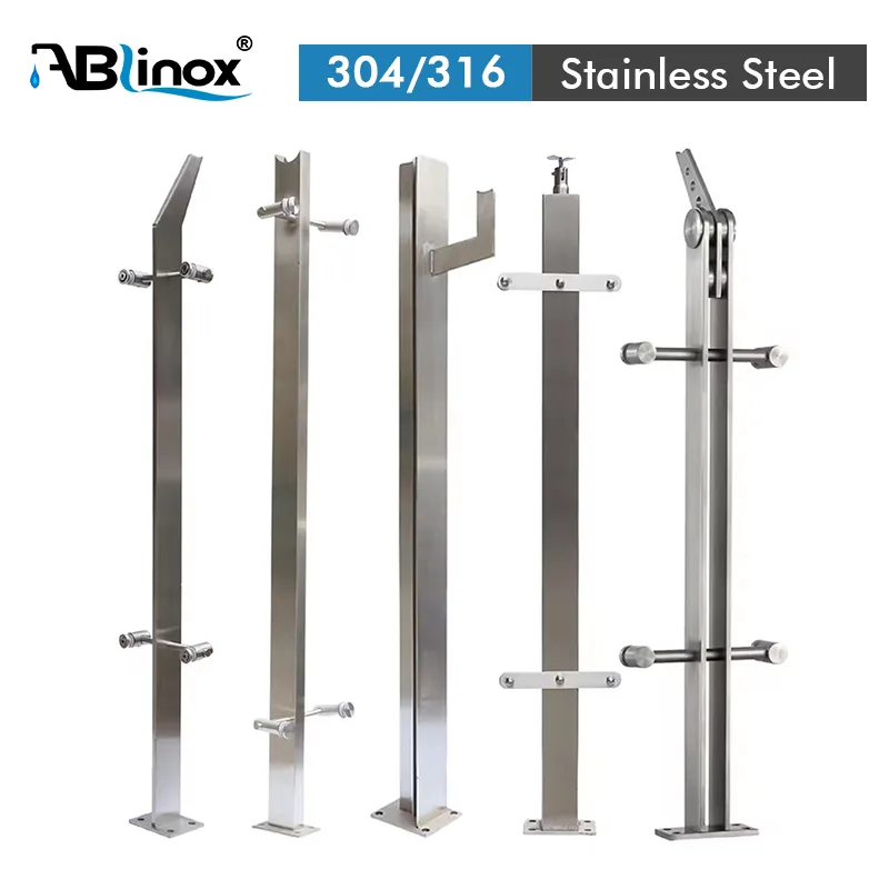 Custom 304/316 Stainless Steel Handrail Railings Post Custom 304/316 Stainless Steel Handrail Railings Post