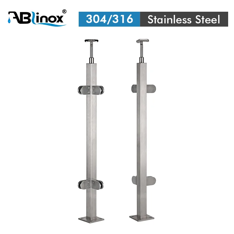 Stainless Steel 304 Staircase Handrail Balusters with Glass Clamp Stainless Steel 304 Staircase Handrail Balusters with Glass Clamp