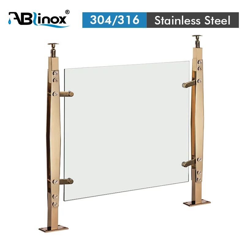 Stainless Steel Balustrade Post with Glass Holder Stainless Steel Balustrade Post with Glass Holder