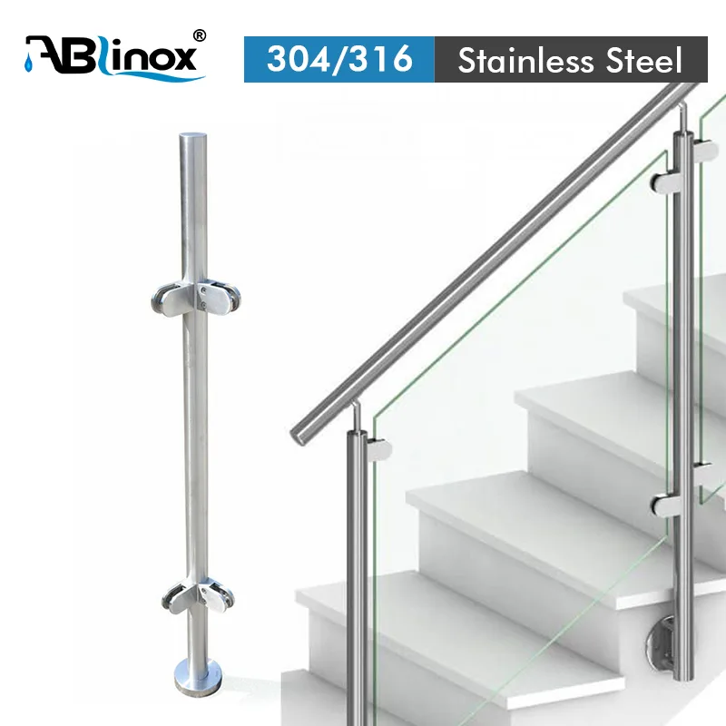 Stainless Steel Glass Balustrade Post With Glass Clamp Stainless Steel Glass Balustrade Post With Glass Clamp