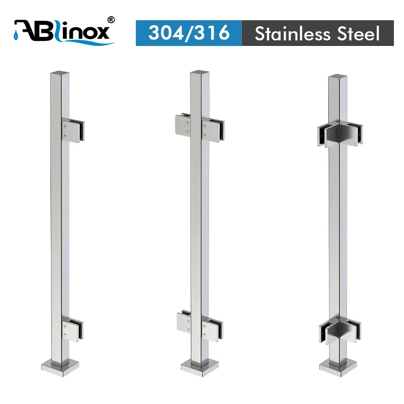 Stainless Steel Glass Stair Railing Post System Stainless Steel Glass Stair Railing Post System