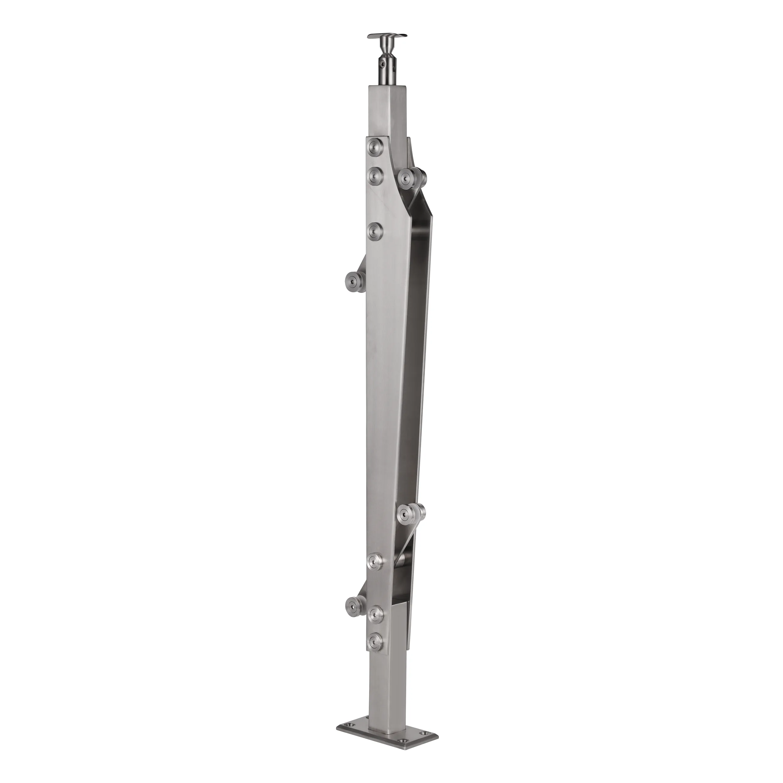 Custom 316Stainless Steel Balustrade Post with Glass Clamp Custom 316Stainless Steel Balustrade Post with Glass Clamp