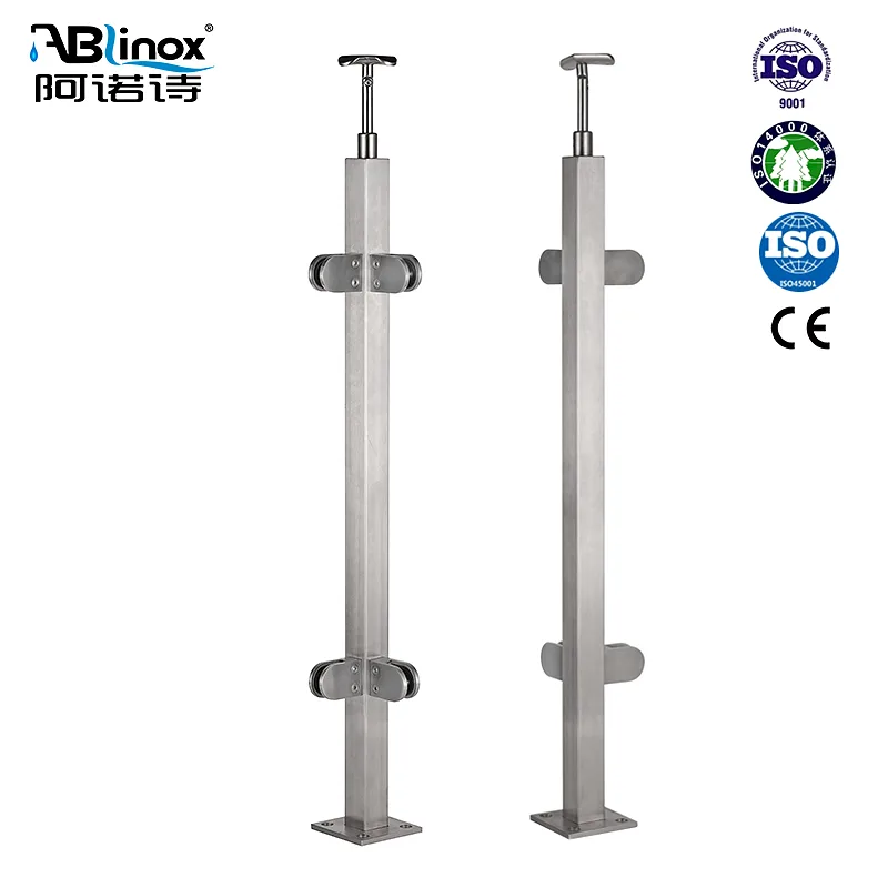 Stainless Steel 304 Staircase Handrail Balusters with Glass Clamp Stainless Steel 304 Staircase Handrail Balusters with Glass Clamp