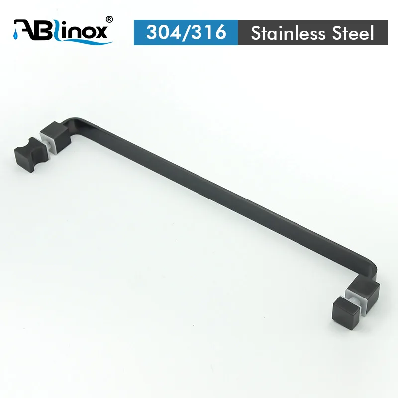 Stainless Steel Glass Door Hardware furniture Single Side Black Pull Handle Stainless Steel Glass Door Hardware furniture Single Side Black Pull Handle