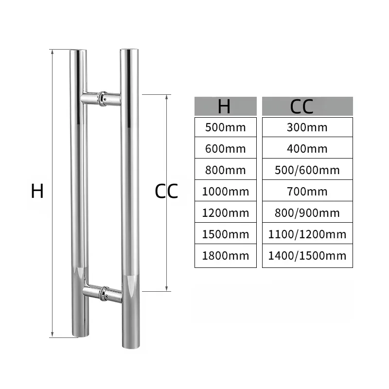 Double-Sided Stainless Steel Glass Door Handle Double-Sided Stainless Steel Glass Door Handle